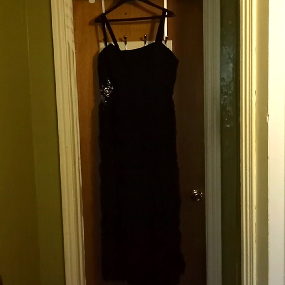 A black  gown